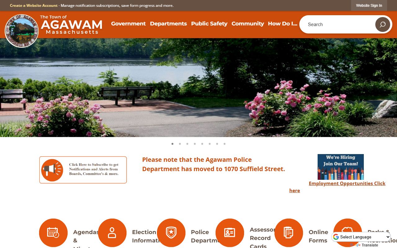 Agawam city website phone directory listing