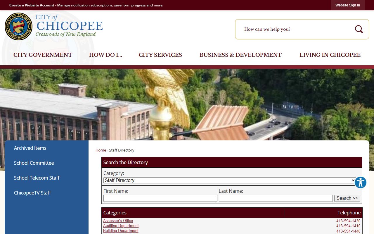 Chicopee staff directory phone directory listing