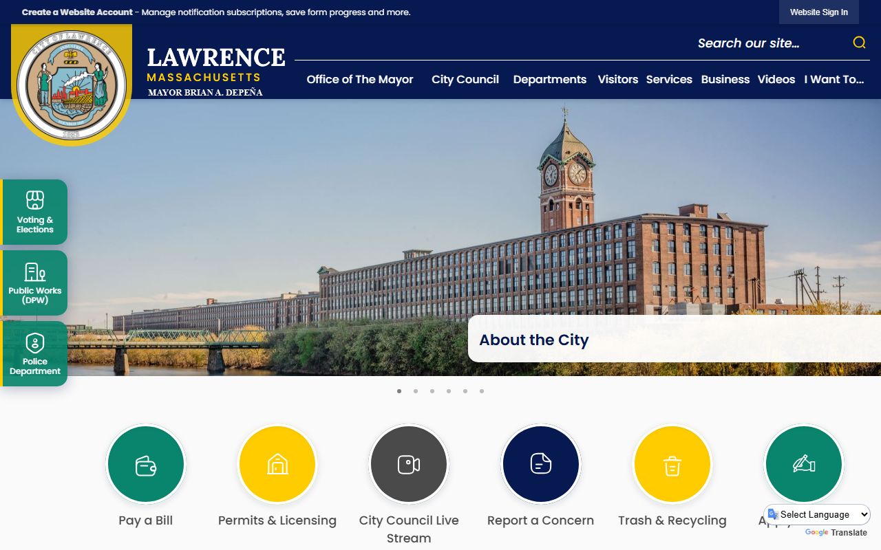 Lawrence city website phone directory contacts