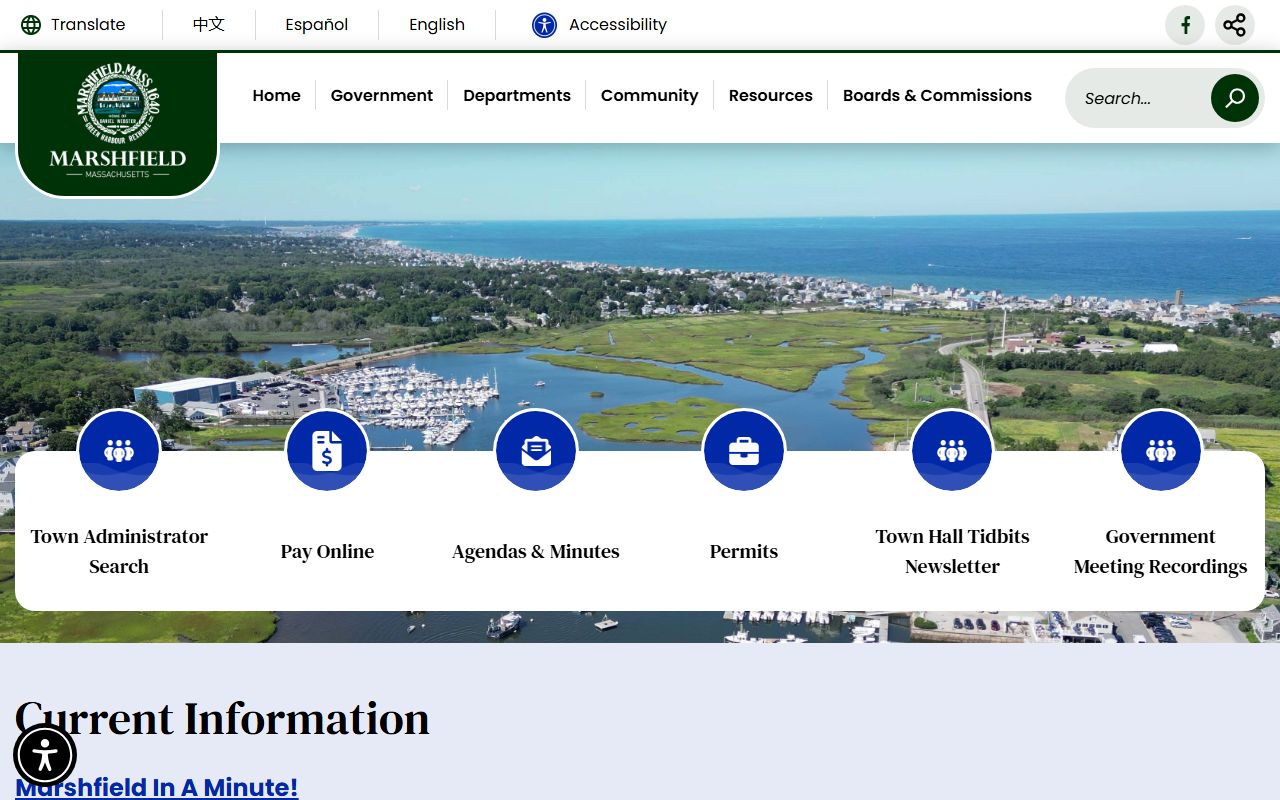 Marshfield town website phone directory contacts