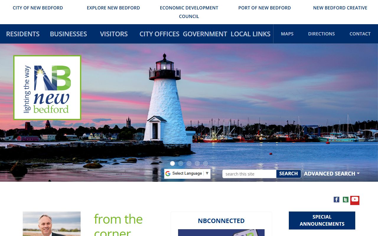 New Bedford city website phone directory and contact information
