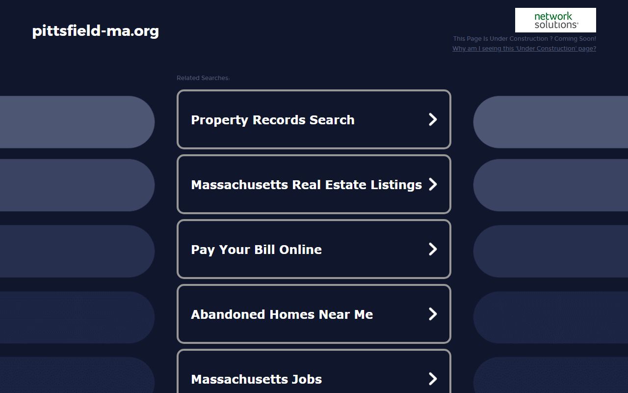 Pittsfield city website phone directory listing