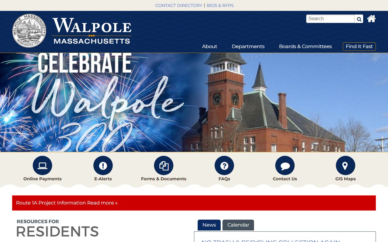 Walpole town website phone directory contacts