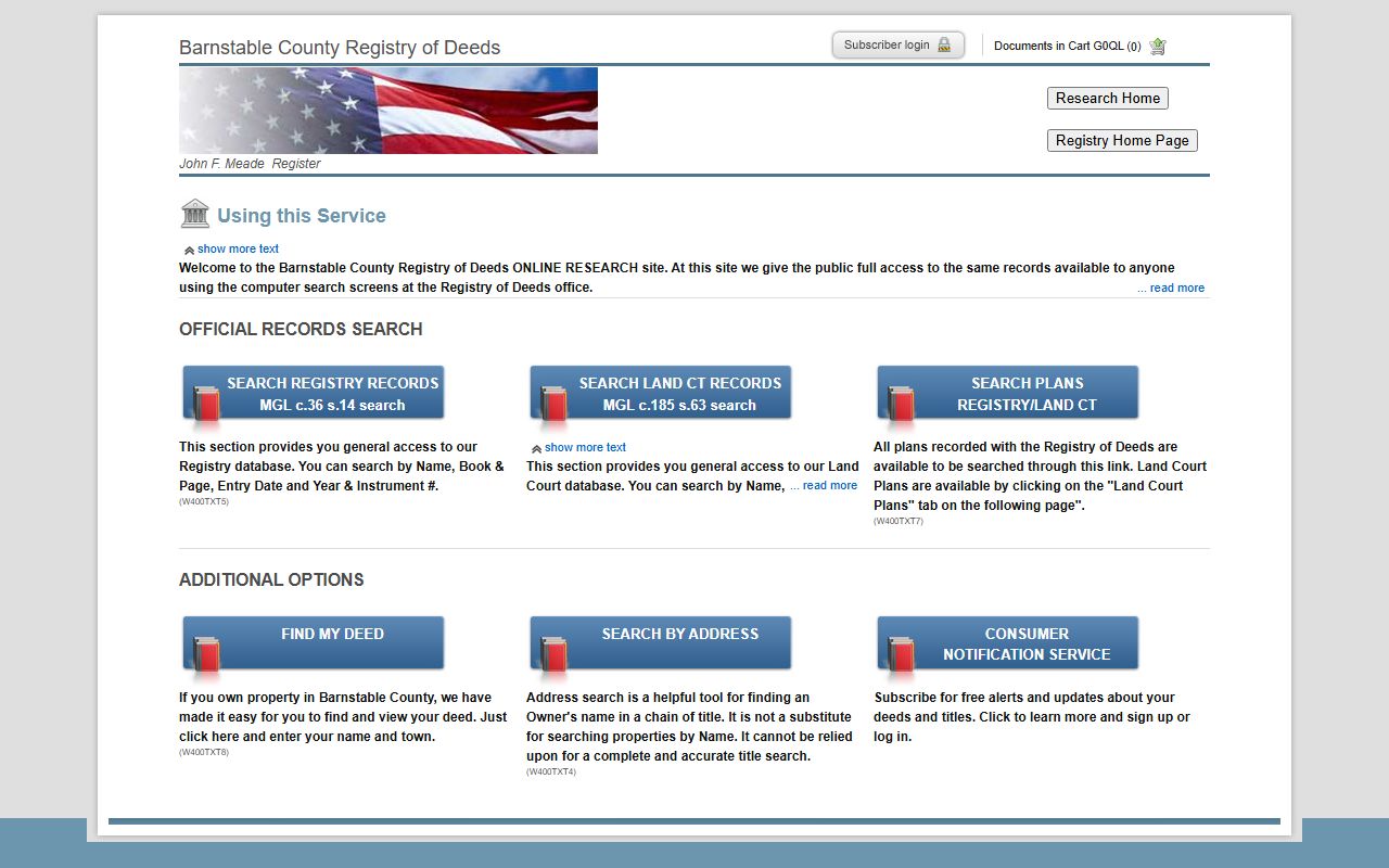 Barnstable County deeds search portal phone directory