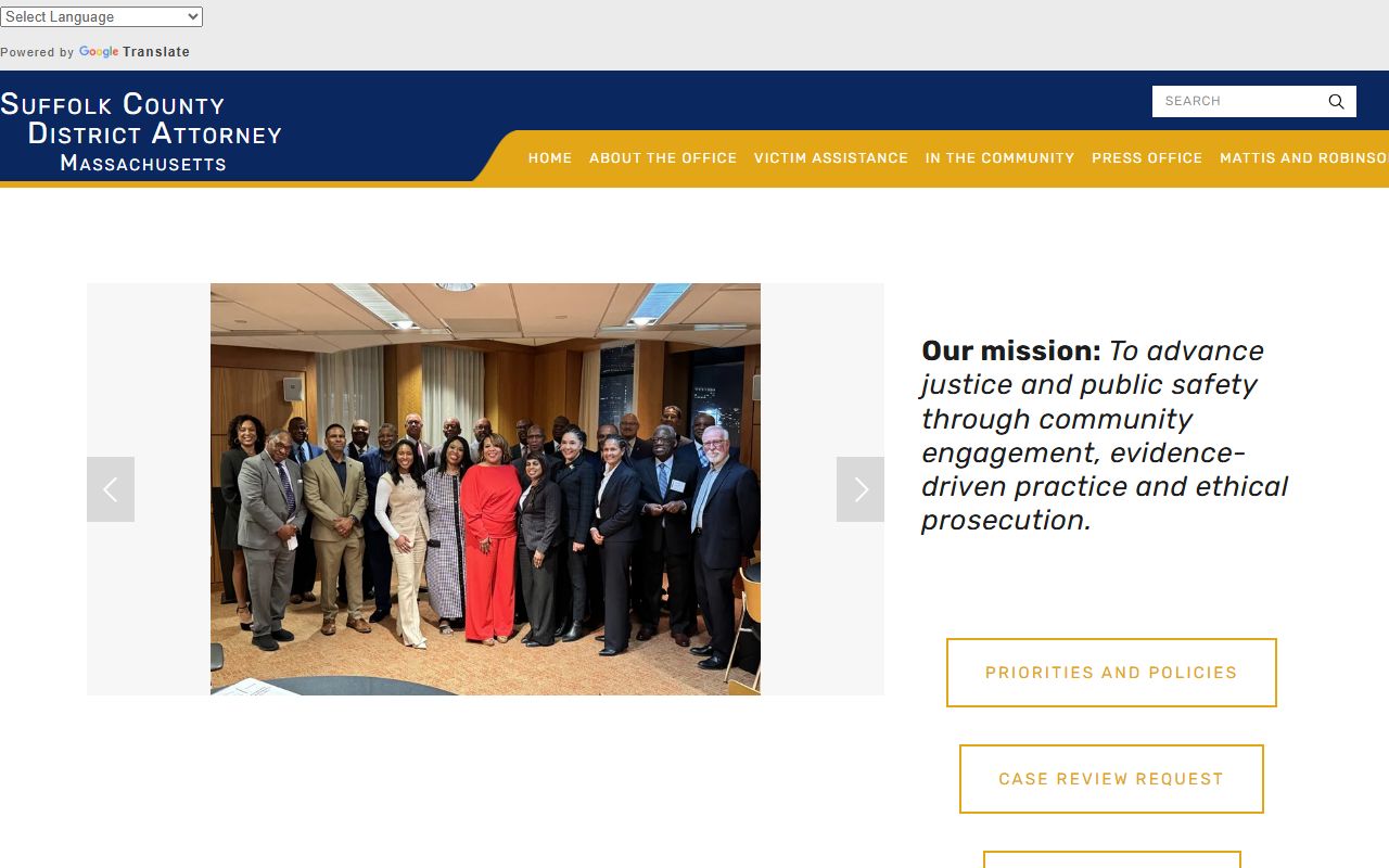 Suffolk County District Attorney phone directory contact page